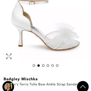 Badgley Mischka Terris Tulle Bow Ankle Strap Sandals